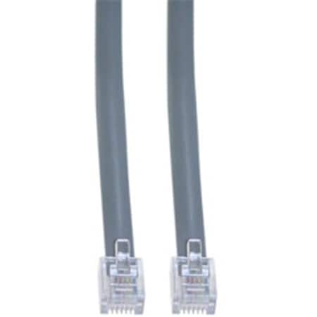 Cable Wholesale CableWholesale 8102-66125 Telephone Cord (Data)  RJ12  6P  6C  Silver Satin  Straight  25 foot 8102-66125